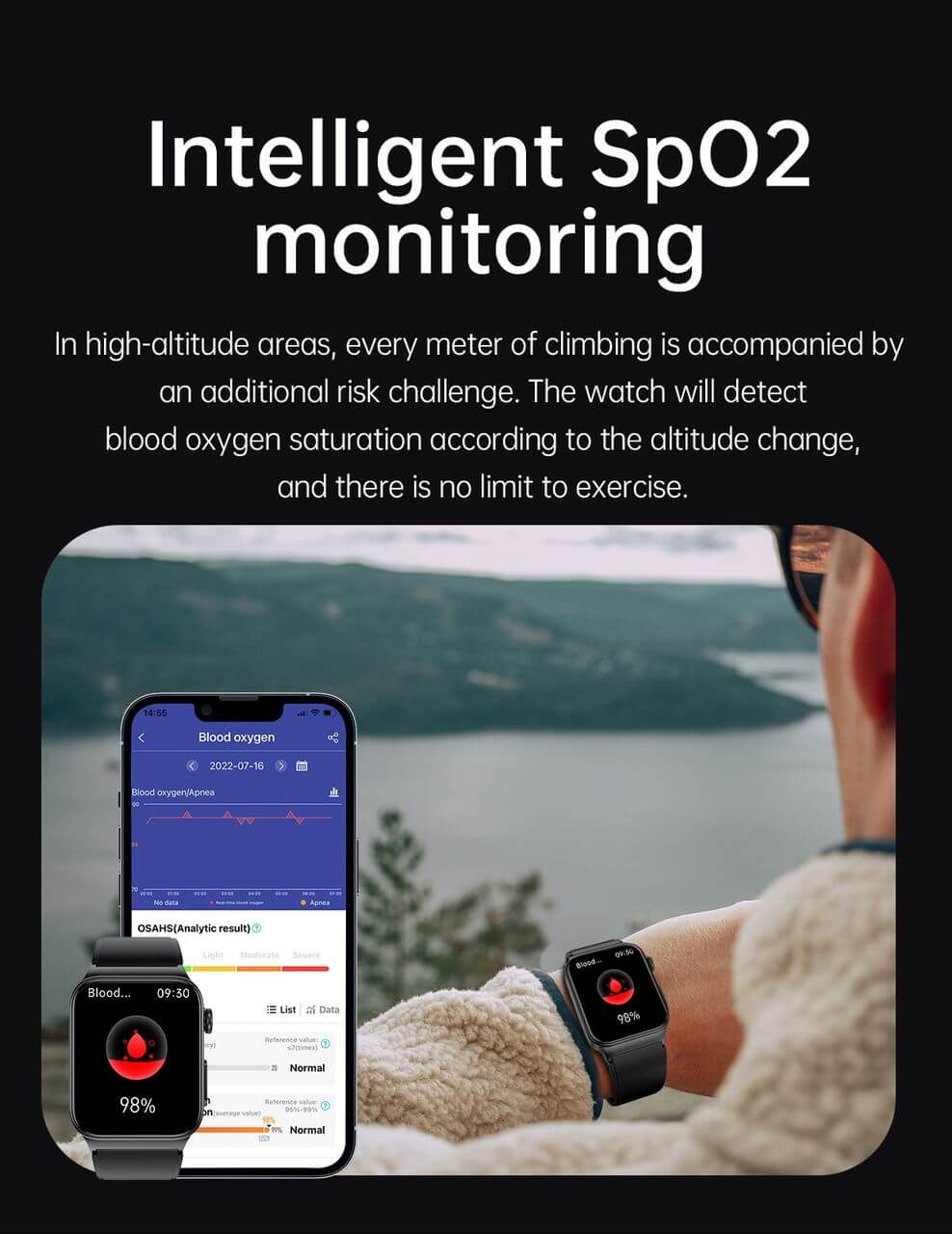 Watch with Body Temperature Sensor, Smart Watch with Sleep Tracking, Smart Watch with Oxygen Monitor, Smart Watch for Health Tracking, Smart Watch for Fitness and Health, Smart Watch for Diabetes, Smart Watch for Android and iPhone, Non-Invasive Glucose S