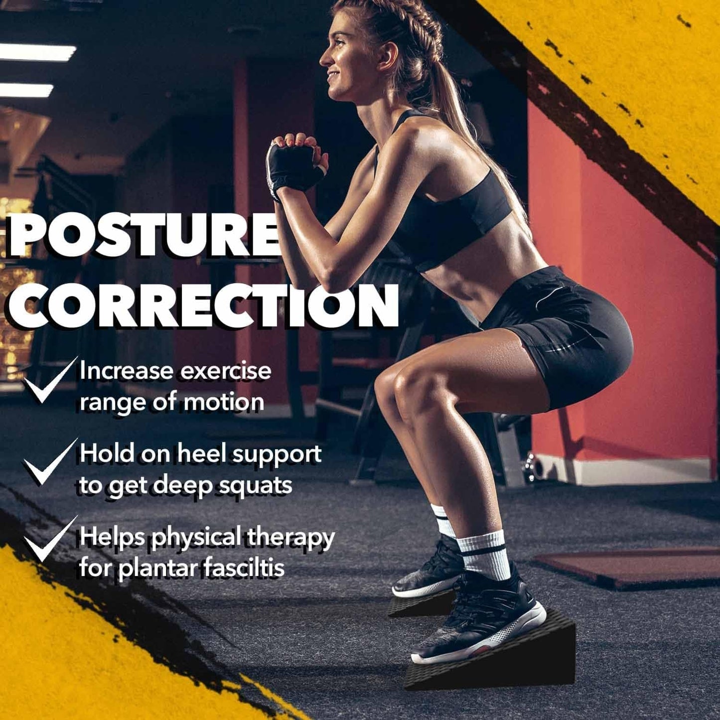 workout gear, stretch and strengthen, strength training, deeper squats, squat wedges, mobility training, leg day essentials, heel elevated squats, gym accessories, fitness equipment