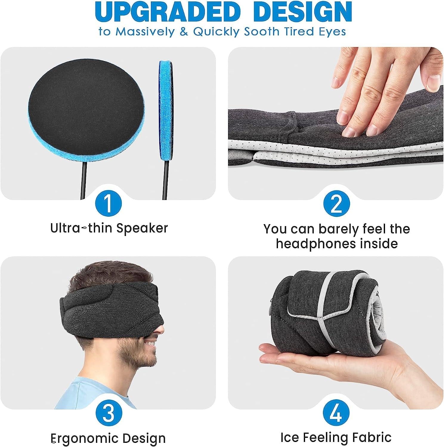 Wireless Eye Mask, White Noise Mask, Wellness & Self-Care, Travel Essentials, Smart Sleep Mask, Sleep Mask, Sleep Aid, Relaxation & Meditation, Noise-Cancelling Sleep Mask, Luxury Eye Mask, Insomnia Relief, Comfortable Sleep, Bluetooth Sleep Headphones