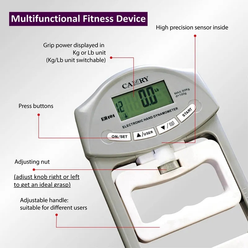 Weightlifting Accessories, Rock Climbing Gear, Rehabilitation Tool, Physical Therapy Equipment, Hand Exercise Device, Gymnastics Training, Grip Strength Tester, Grip Strength Meter, Fitness Progress Tracker, Digital Grip Strength, Athlete Training Tool