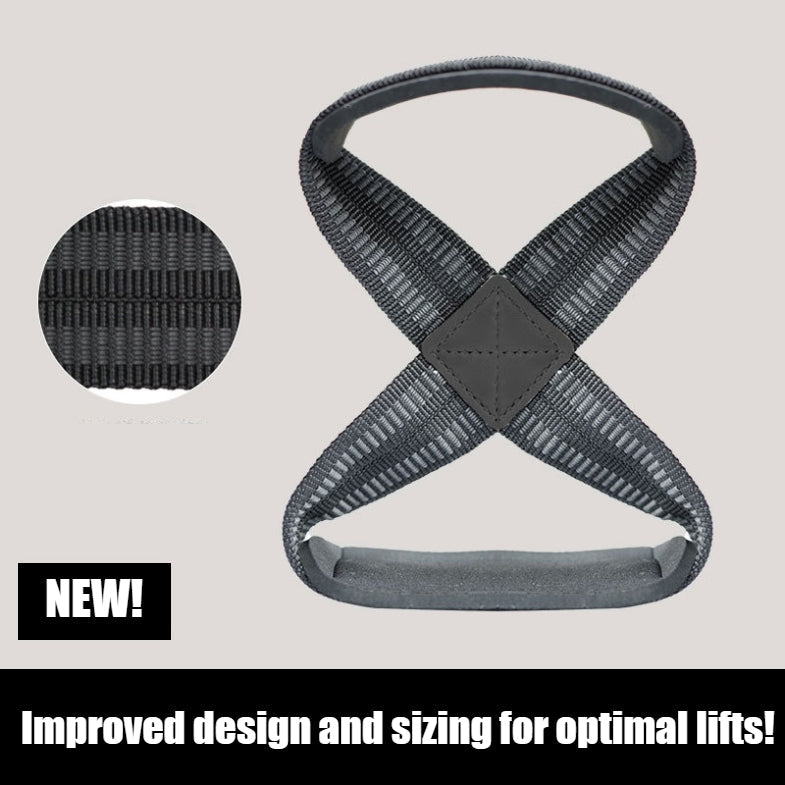 Leather pad Figure 8 Powerlifting straps - Optivita