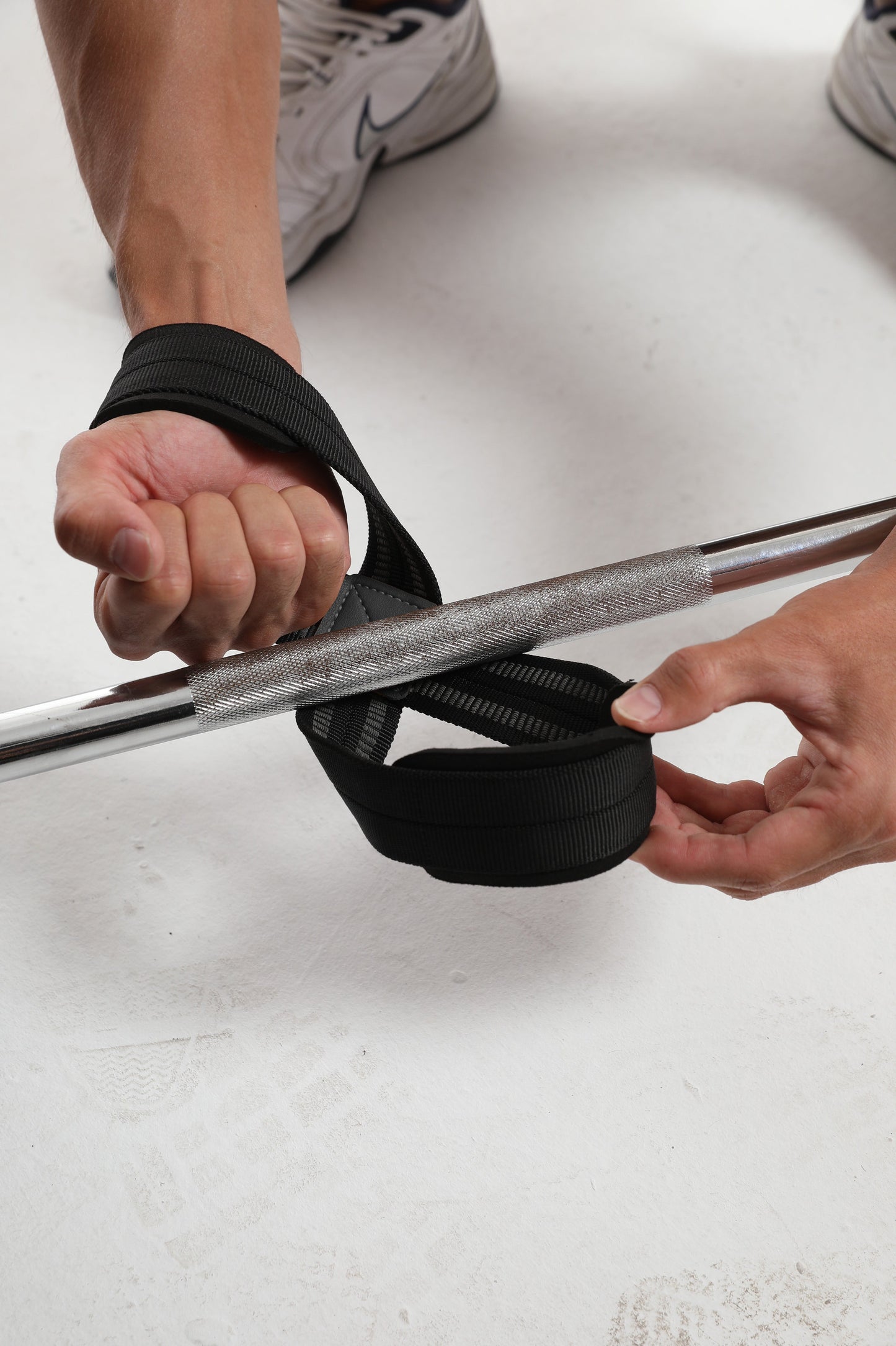 Leather pad Figure 8 Powerlifting straps - Optivita