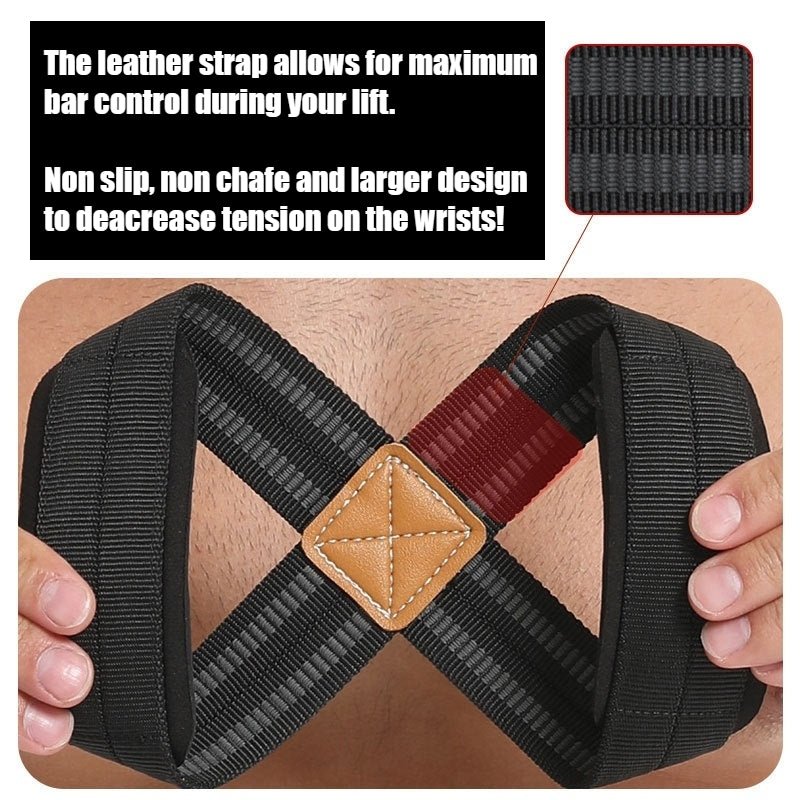 Leather pad Figure 8 Powerlifting straps - Optivita