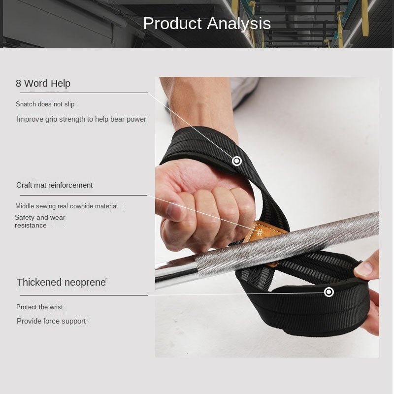 Leather pad Figure 8 Powerlifting straps - Optivita