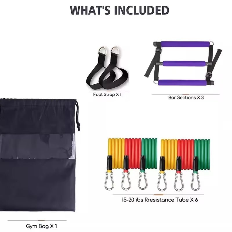 Squat Resistance Bands with Bar - Optivita