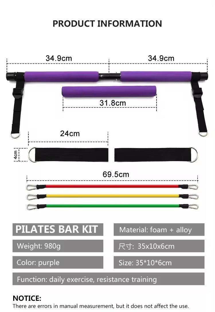 Squat Resistance Bands with Bar - Optivita