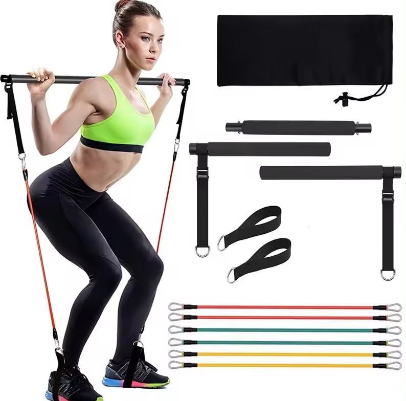 Squat Resistance Bands with Bar - Optivita