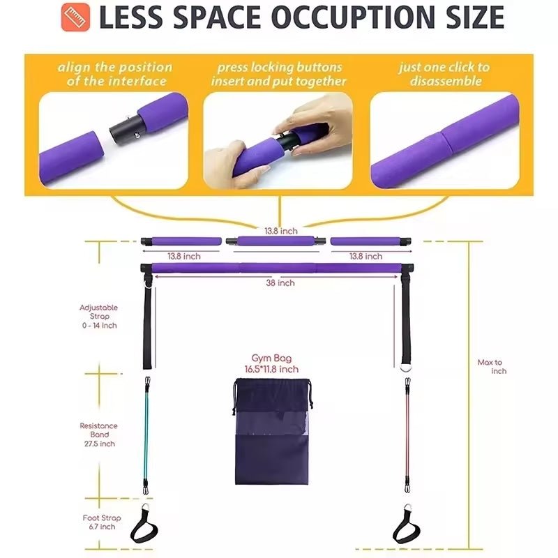 Squat Resistance Bands with Bar - Optivita
